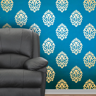 Decorze Reusable wall painting Stencil DMWS_99 Reusable wall painting Stencil Stencil(Pack of 1, Motif and paisley)