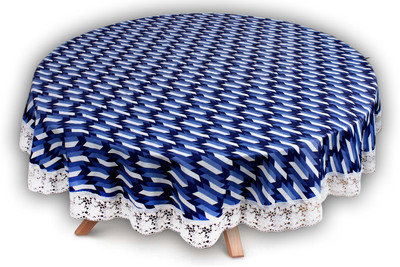The Furnishing Tree Printed 4 Seater Table Cover(Blue, PVC)