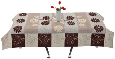 YELLOW WEAVES Self Design 4 Seater Table Cover(Brown, Cotton)