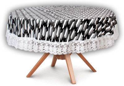 The Furnishing Tree Printed 4 Seater Table Cover(Black, PVC)