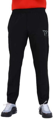 YUNEK Solid Men Black Track Pants