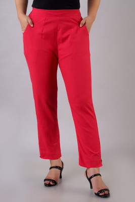 Rangkriti Slim Fit Women Red Trousers
