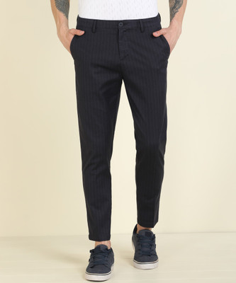 PETER ENGLAND Regular Fit Men Dark Blue Trousers