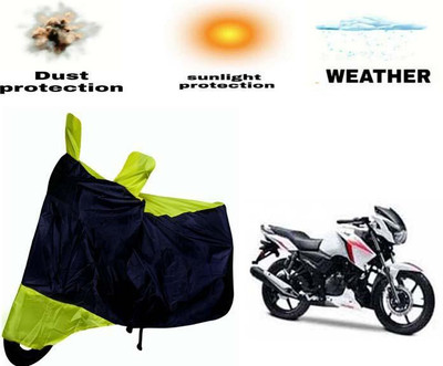 PRPaccessories Waterproof Two Wheeler Cover for TVS(Apache RTR 160, Green, Blue)