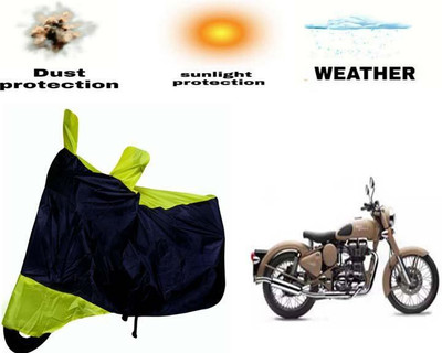 PRPaccessories Waterproof Two Wheeler Cover for Royal Enfield(Bullet 350, Green, Blue)