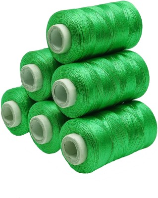 PRANSUNITA Silk ( Resham ) Twisted Hand & Machine Embroidery Shiny Spool for jewelry designing, embroidery, art & craft, Tassel Making, Fast Color, Pack of 6 spool x 300 mts each
