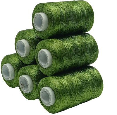 PRANSUNITA Silk ( Resham ) Twisted Hand & Machine Embroidery Shiny Spool for jewelry designing, embroidery, art & craft, Tassel Making, Fast Color, Pack of 6 spool x 300 mts each