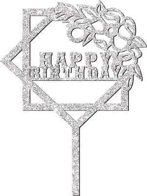 Decor Kafe Happy Birthday Cake Topper to Celebrate a Special Day Party Cake Decorations_SSCT174 Cake Topper(Silver Pack of 1)