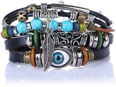 University Trendz Leather, Metal, Wood Bracelet
