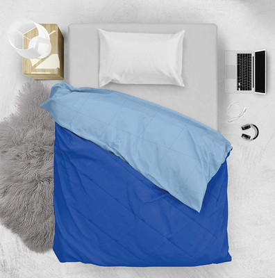 CRAZY WORLD Solid Double Comforter for  Mild Winter(Microfiber, Dark Blue, Light Blue)