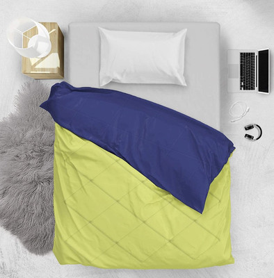 TUNDWAL'S Solid Double Comforter for  Mild Winter(Microfiber, Mustered Green, Bright Blue)