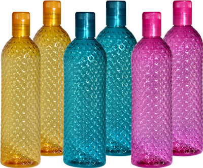 Antic by Anitc Dimond Design Plastic Fridge,office,Home Water Bottle 1000 ml Bottle 1000 ml Bottle(Pack of 6, Multicolor, Plastic)