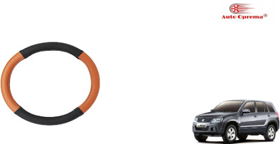 Auto Oprema Steering Cover For Maruti Grand Vitara(Black, Tan, Leatherite)