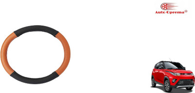 Auto Oprema Steering Cover For Mahindra KUV100(Black, Tan, Leatherite)