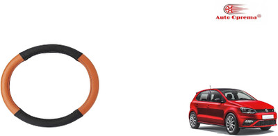 Auto Oprema Steering Cover For Volkswagen Polo(Black, Tan, Leatherite)