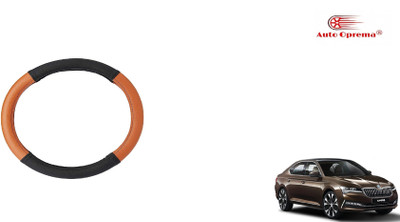 Auto Oprema Steering Cover For Skoda Superb(Black, Tan, Leatherite)