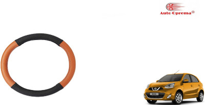 Auto Oprema Steering Cover For Nissan Micra(Black, Tan, Leatherite)