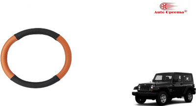 Auto Oprema Steering Cover For Maruti Jeep(Black, Tan, Leatherite)