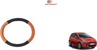 Auto Oprema Steering Cover For Fiat Punto(Black, Tan, Leatherite)
