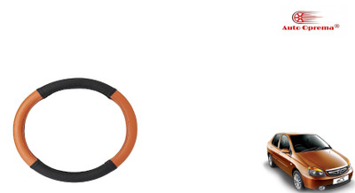 Auto Oprema Steering Cover For Tata Indigo(Black, Tan, Leatherite)