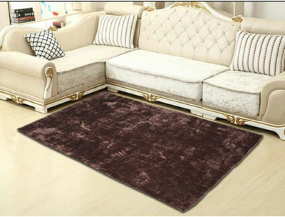 RM Handloom Brown Polyester Carpet(3 ft,  X 5 ft, Rectangle)