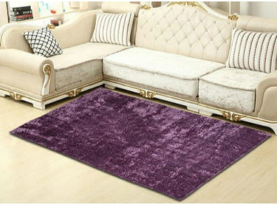 SR Handloom Purple Polyester Carpet(2 ft,  X 4 ft, Rectangle)