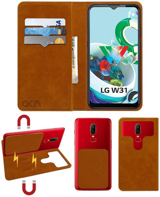 ACM Flip Cover for Lg W31(Gold, Cases with Holder, Pack of: 1)