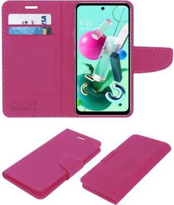 ACM Flip Cover for Lg Q92 5g(Pink, Cases with Holder, Pack of: 1)