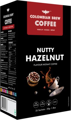 Colombian Brew Hazelnut Instant Coffee, No Sugar Vegan, 50gm Buy 2 Get 1 Instant Coffee(3 x 50 g, Hazelnut Flavoured)