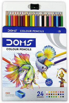 DOMS HEXA HEXAGONE Shaped Color Pencils(Set of 24, Multicolor)