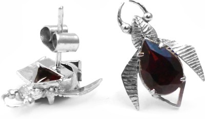 JEWELS AND ART EMPORIUM 925 Sterling Silver Garnet Pear Gemstone Studs Earring | Fine Earring | Earring Studs | Girls Earring | Wedding Gift Birthday Gift | Push Back Garnet Sterling Silver Stud Earring