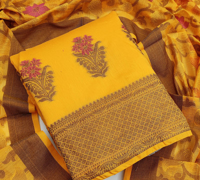 Kimisha Jacquard Floral Print Salwar Suit Material