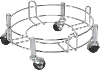 Dogwood Heavy Stainless Steel Cylinder Trolley with Heavy Wheels | Gas Trolly / Cylinder Stand Gas Cylinder Trolley(Silver)
