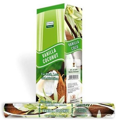 Darshan Vanilla Coconut Incense Stick Vanilla(20 Units, Set of 6)