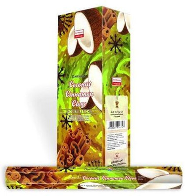 Darshan Coconut Cinnamon Clove Incense Stick Coconut(20 Units, Set of 6)