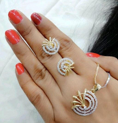 Pihoo Enterprise Alloy Gold-plated Gold Jewellery Set(Pack of 1)