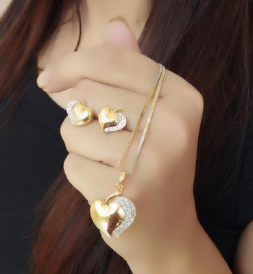 Pihoo Enterprise Alloy Gold-plated Gold Jewellery Set(Pack of 1)