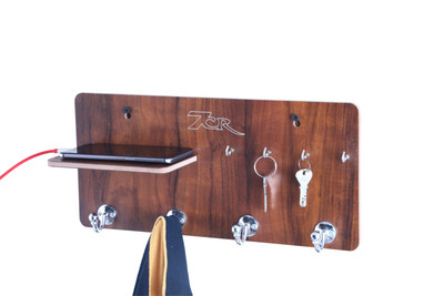 7CR Key hoder big half (4K-4B) WB Wood Key Holder(8 Hooks, Brown)