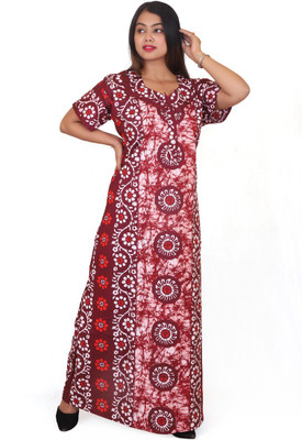Mitali Creations Women Nighty(Maroon)