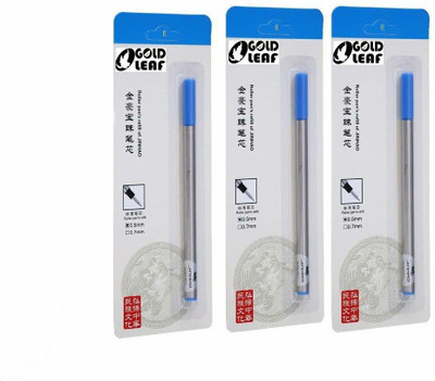 Gold Leaf 5 pcs in set Blue Ink Normal 0.7mm Refill fit to Jinhao, Baoer Rollerball Pen Refill(Pack of 5, Ink Color - Blue)