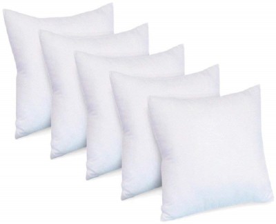 SANJU BROTHER LUXORY Microfibre Solid Cushion Pack of 5(White)