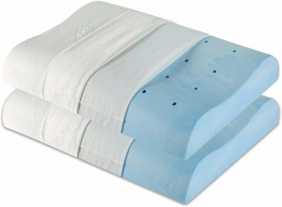 The White Willow X-Small Cervical Contour Cooling Memory Foam Polka Orthopaedic Pillow Pack of 2(White)