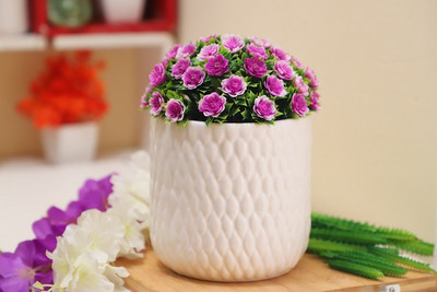 Bright Shop Plant Container Set Medium Size Cylinder Shape Flower Pot for Home,Balcony,Garden-Ceramic Plant Not Included .Planter Pot for both Indoor and Outdoor Plant Container Set(Ceramic)