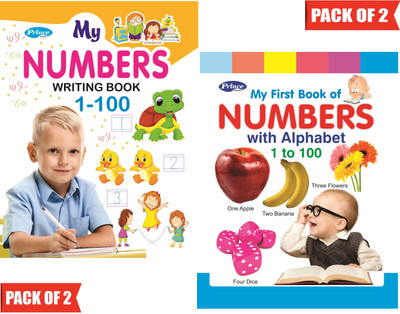 My First Book Of Numbers With Alphabets 1 To 100 Book For Kids, Numbers Writing Book 1 To 100 Writing Book For Children ( Pack Of 2 )(Paperback, Kamal Book)