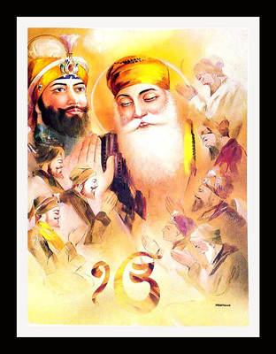 SUNINOW big size guru nanak dev ji painting ( 48 x 37 cm ) Religious Frame