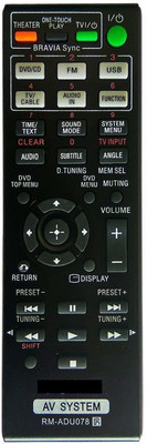Ehop Compatible Remote Control for AV Music System Remote RM-ADU078 Sony Remote Controller(Black)