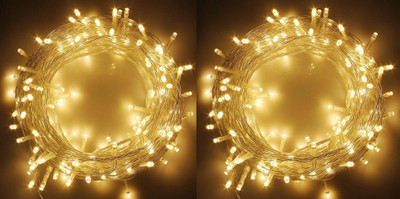 EmmEmm 42 LEDs 11.18 m Gold Steady String Rice Lights(Pack of 2)