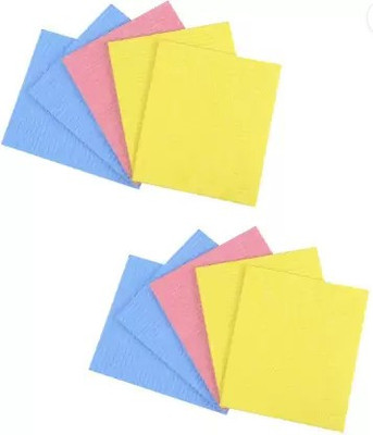 arti Wet n Wipe Brite Cellulose Cleaning Polyester Blend Sponge Mop ( Multicolour) - Pack of 10 Pieces 2 Packet Sponge Wipe(Regular, Pack of 10)