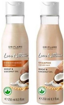 Oriflame Sweden Oriflame Love Nature Wheat And Coconut Oil - Shampoo + Conditioner - (Combo Pack)(500 ml)