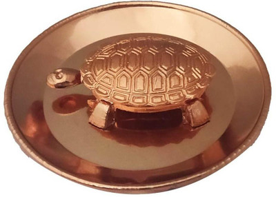 NAVYAKSH Raviour Lifestyle Copper Tortoise with Copper Plate for Vasstu/Fengshui Tortoise Decorative Showpiece  -  6 cm(Copper, Copper)